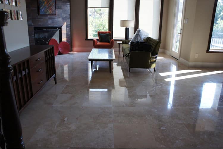 travertine tile living room